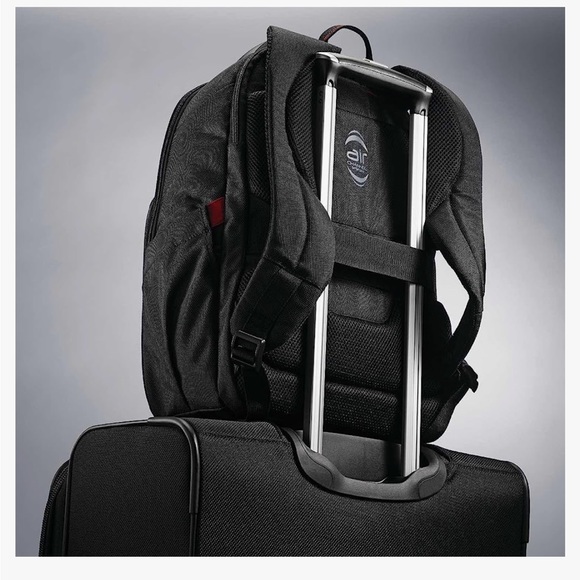 NWOT blue samsonite xenon 3.0 checkpoint friendly backpack. New wave loans logo. - Picture 13 of 16